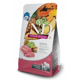 N&D DOG TROPICAL SELECTION PORK ADULT MED/MAX - Суха храна за кучета над 1 година от средните и едри породи, със свинско, спелта, овес и тропическиплодове